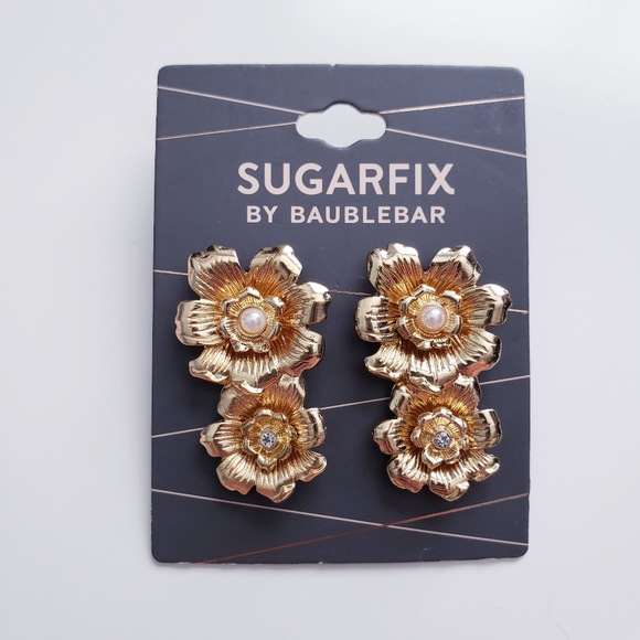 Sugarfix by Baublebar Gold Double Flower Earrings - Picture 2 of 4